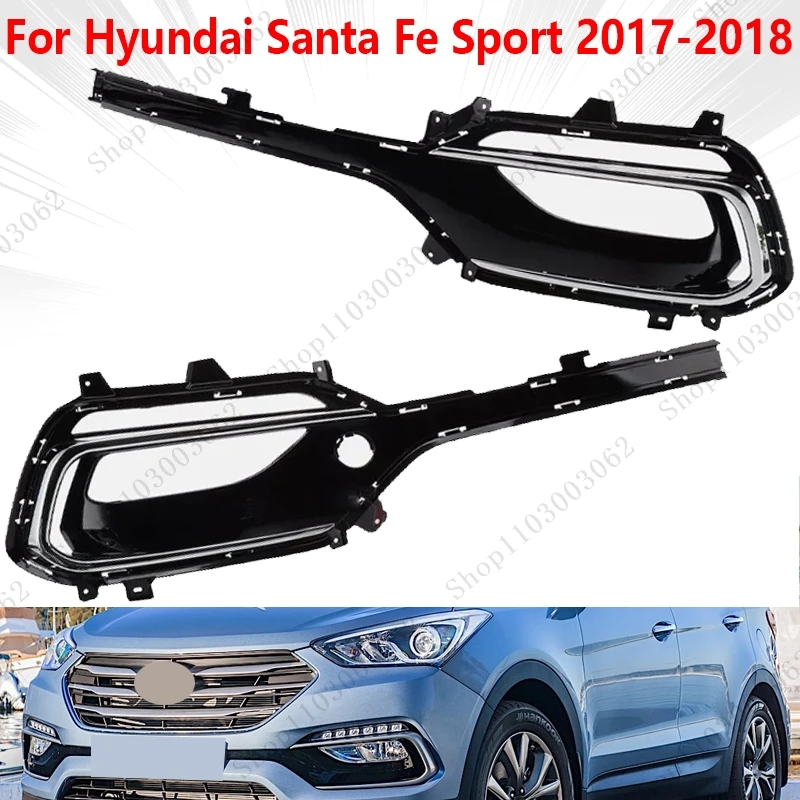 

For Car 1 Pair Fog Lamp Cover Front Fog Light Frame Front Fog Lamp Bezel For Hyundai Santa Fe Sport 2017-2018