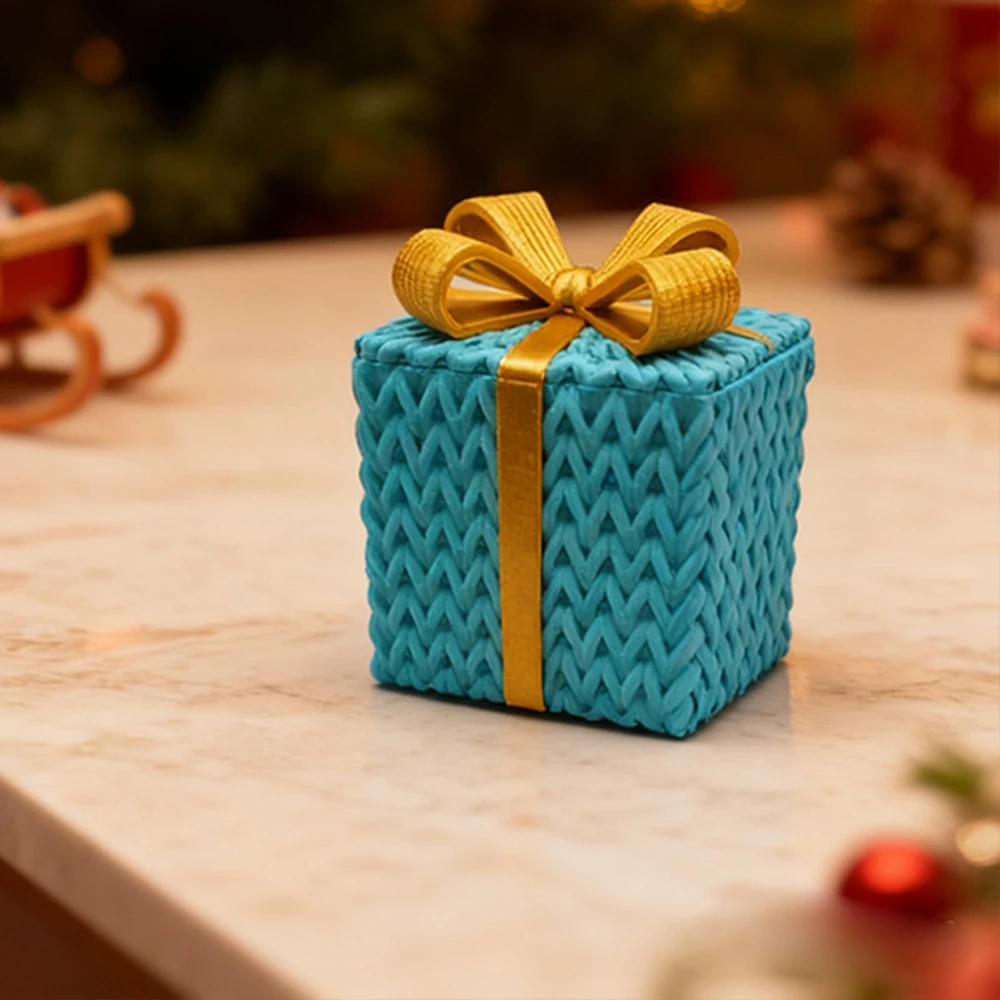 

Креативная рождественская подарочная коробка с бантом, коробка для хранения конфет и печенья, органайзер для праздничных подарков, праздничный стол, витрина, декоративные предметы