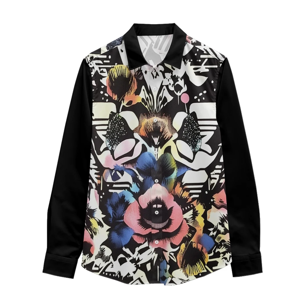 Technology flower pattern long sleeved shirt, Spring and Autumn new style