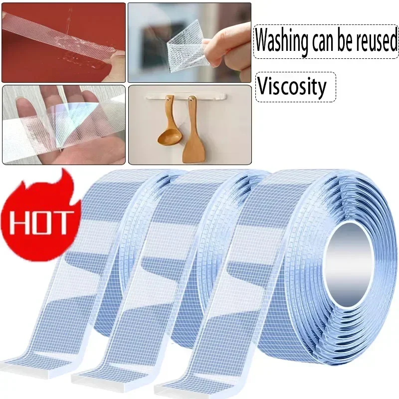 Transparent nano double sided sticky poster double side tapes extra strong decorative adhesive thickened Home Decoration Tape