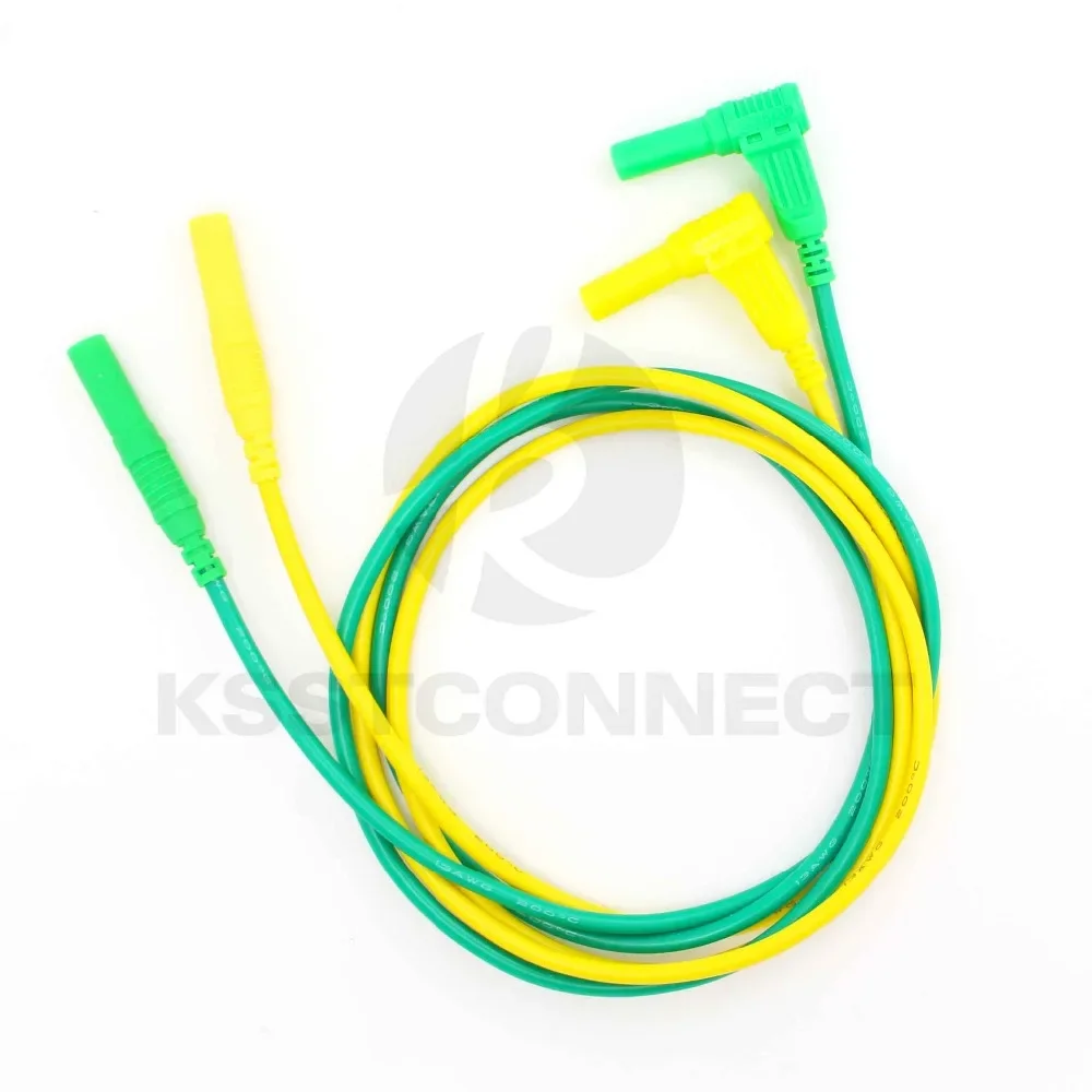 TL290 Length=1.0meter High Quality 13AWG flexible silicone 4mm straight to right angel Plug test leads