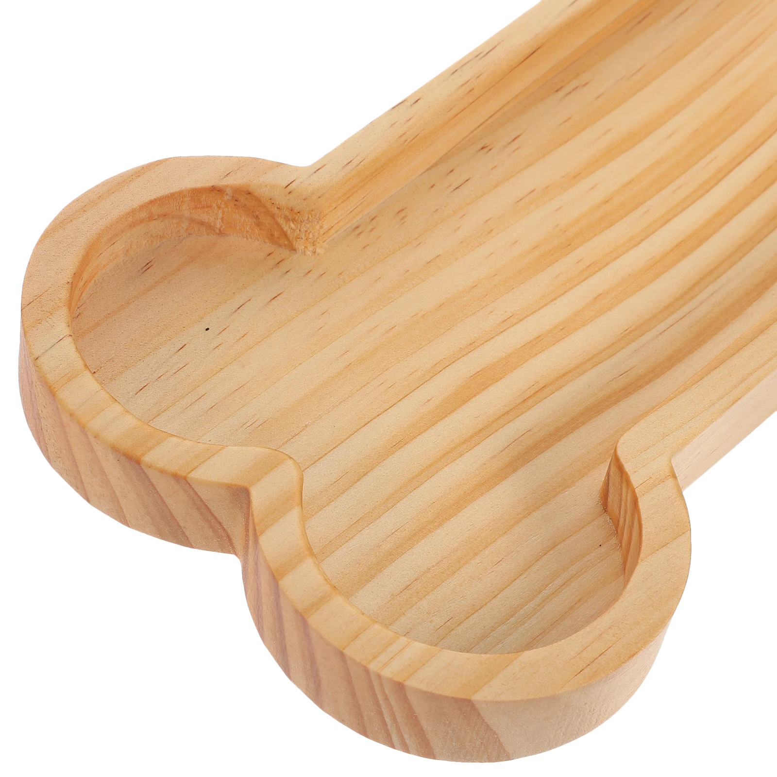 

Bone Shape Serving Tray Smooth Surface Comfortable Touch for Snacks Fruits Food Storage Decorative Wood Snack Plate Multipurpose
