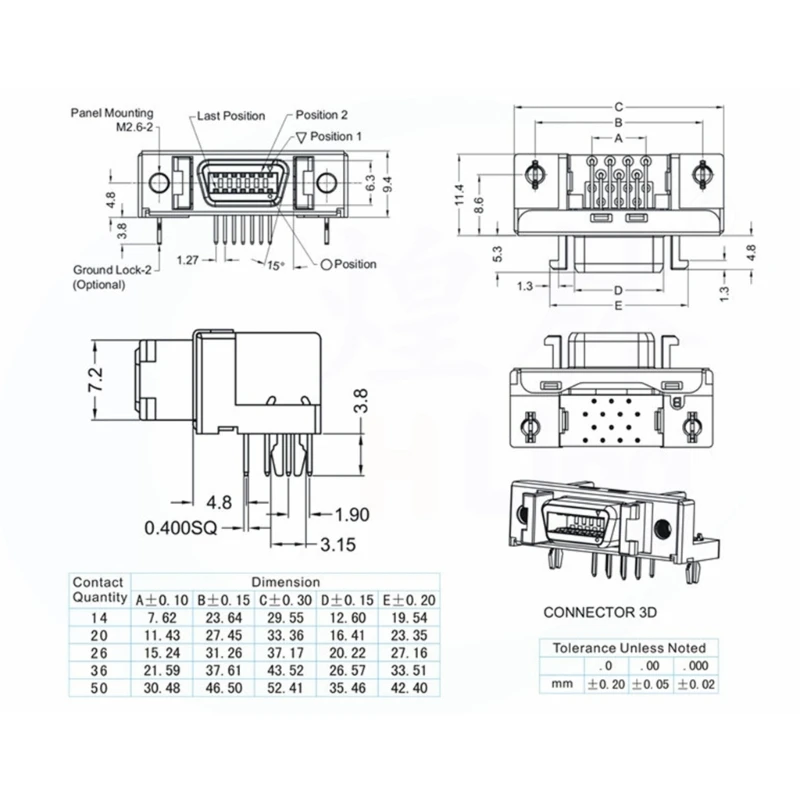 ل SCSI موصل سالب 14 20 26 36 50 دبوس CN فتحة MDR نوع مستقيم الزاوية اليمنى 90 درجة PCB جبل نوع اللحيم المقبس