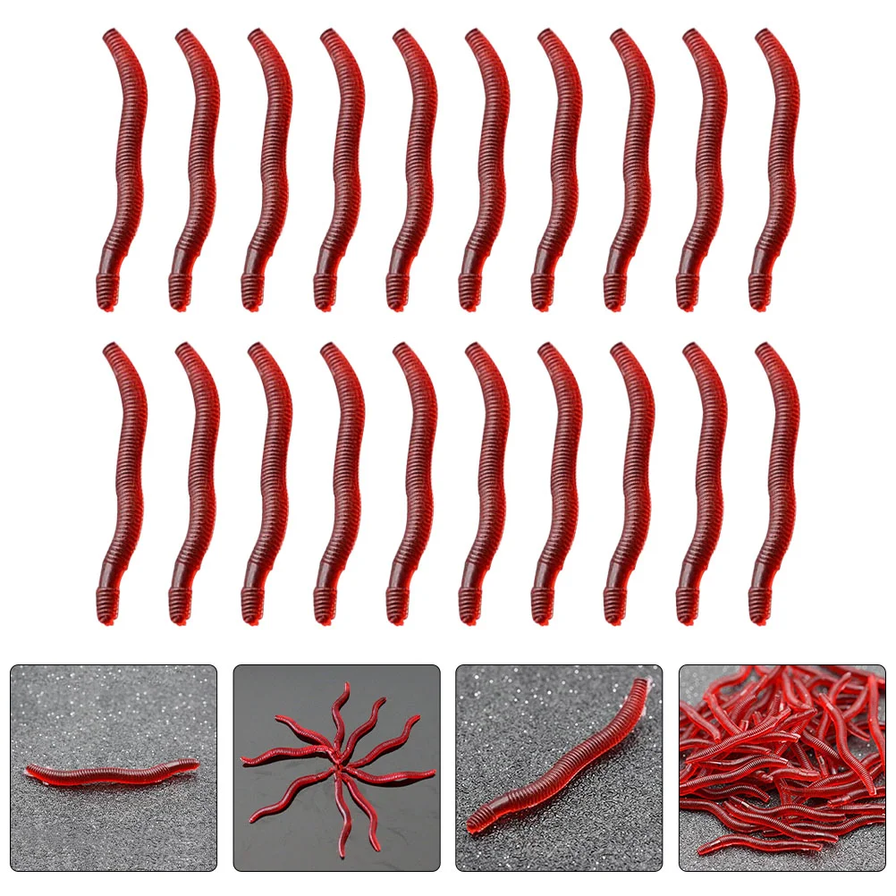 150 Pcs Elasticity Artificial Bait Child Fishing Toy Silica Gel Freshwater Baits Worms Lures