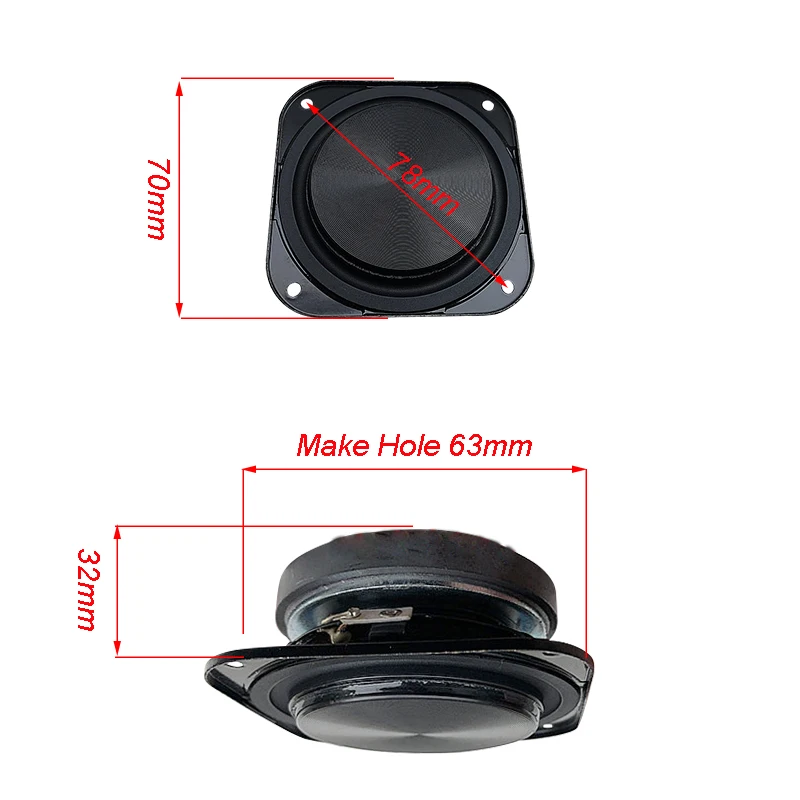 2.75 Inch Ultra-thin Woofer Speaker High-end Audiophile Grade Metal Brushed Diaphragm 6Ohm 20W For Harman Kardon DIY 2PCS