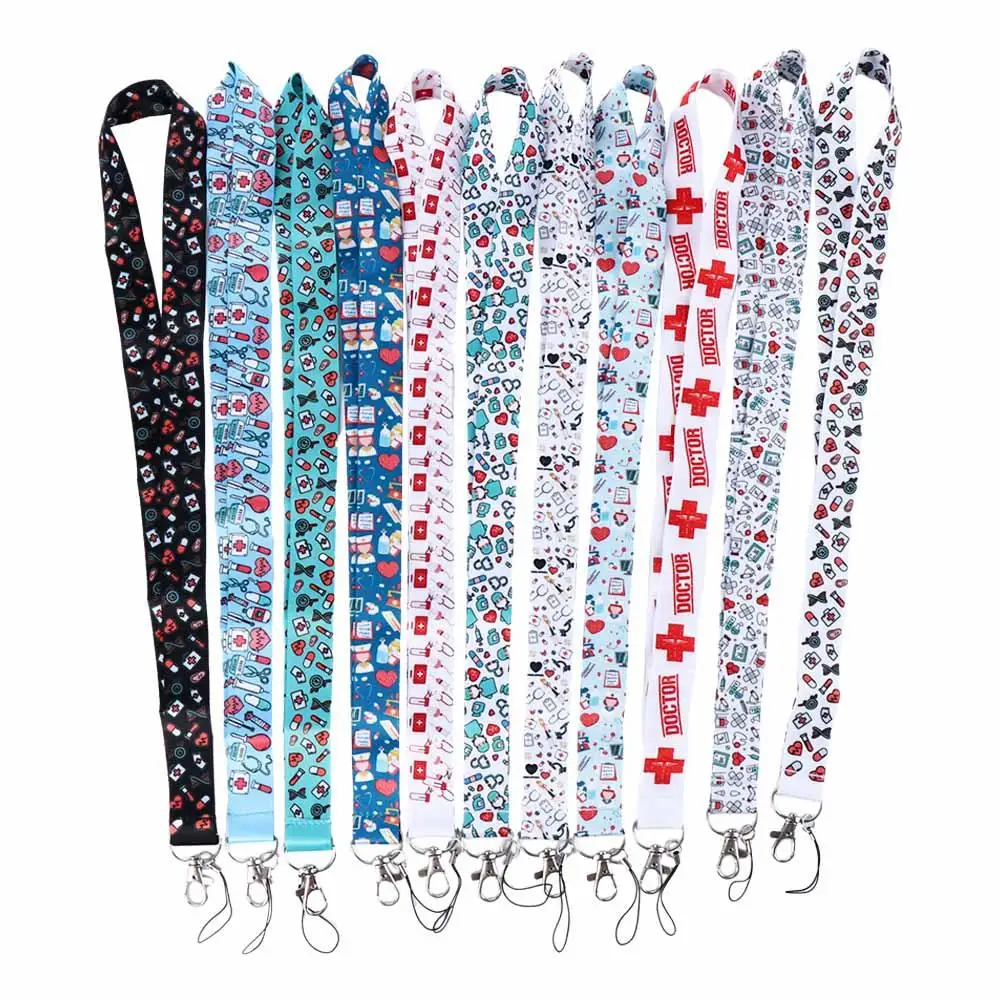 1 Pc Fashion Doctors ID Card Hang Rope Nurse Lanyard Mobile Phone Badge Holder Key Ring Neck Straps Hospital Supplies