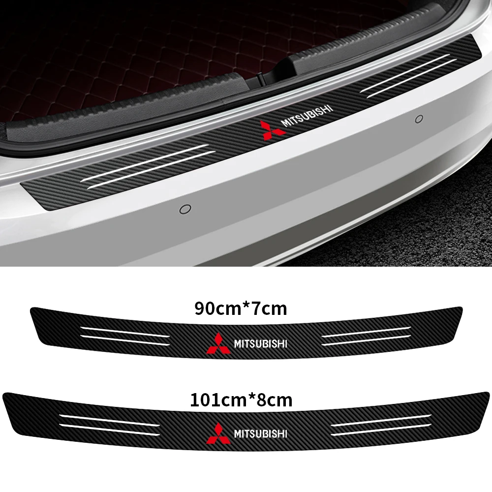 Car Rear Bumper Trunk Carbon Fiber Protective Sticker Anti-scratch Protective Film For Mitsubishi Ralliart Lancer EX Outlander