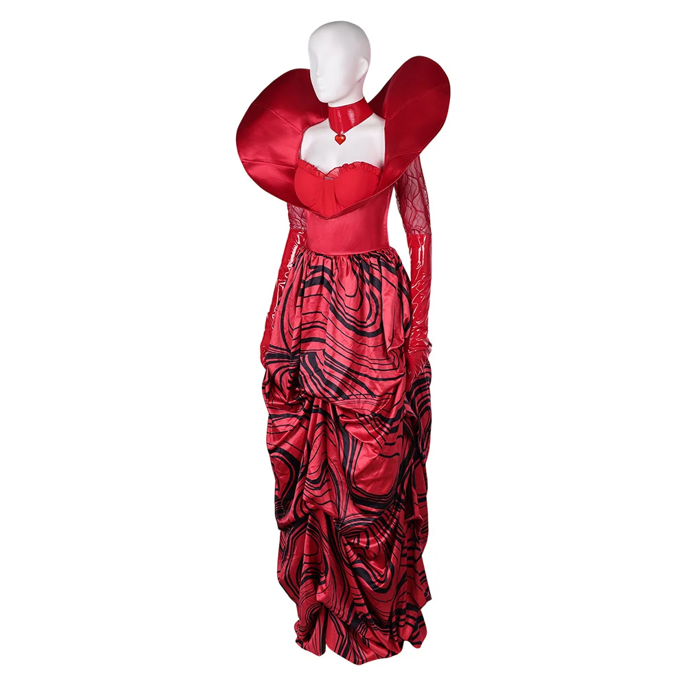 Descendants Queen of Hearts Cosplay Fantasia Costume Disguise for Women Female Dresses Wigs Outfits Halloween Carnival Suit