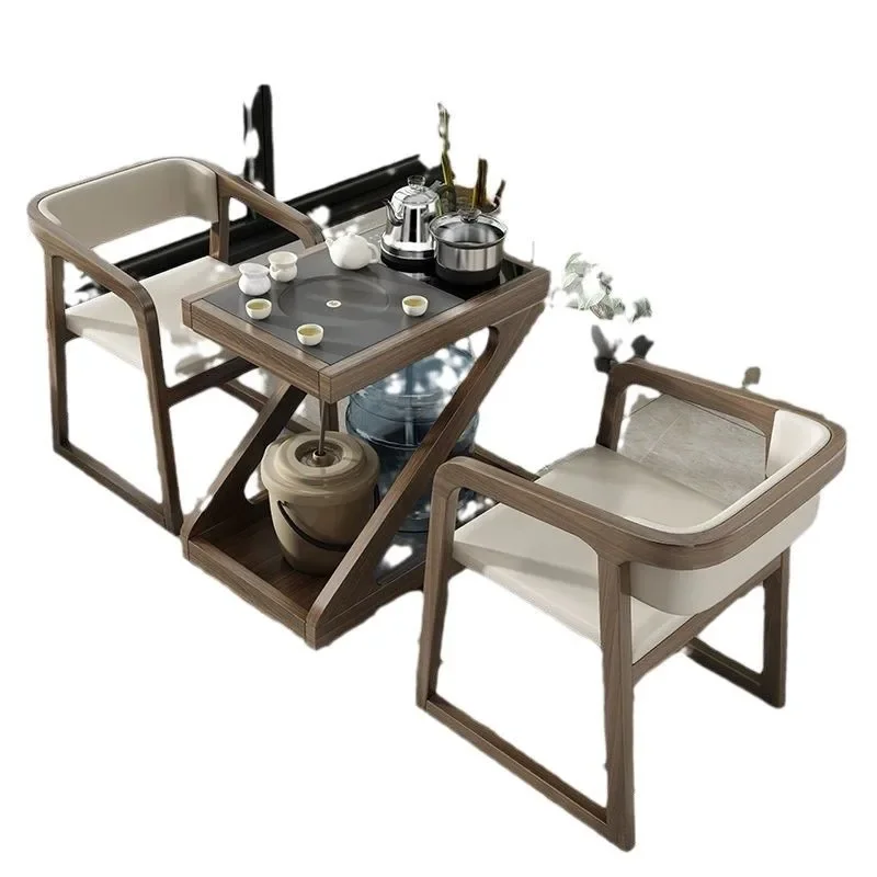 

Mobile tea table, small tea table, balcony, household solid wood tea cart, living room, coffee table, sofa side, kettle, integra