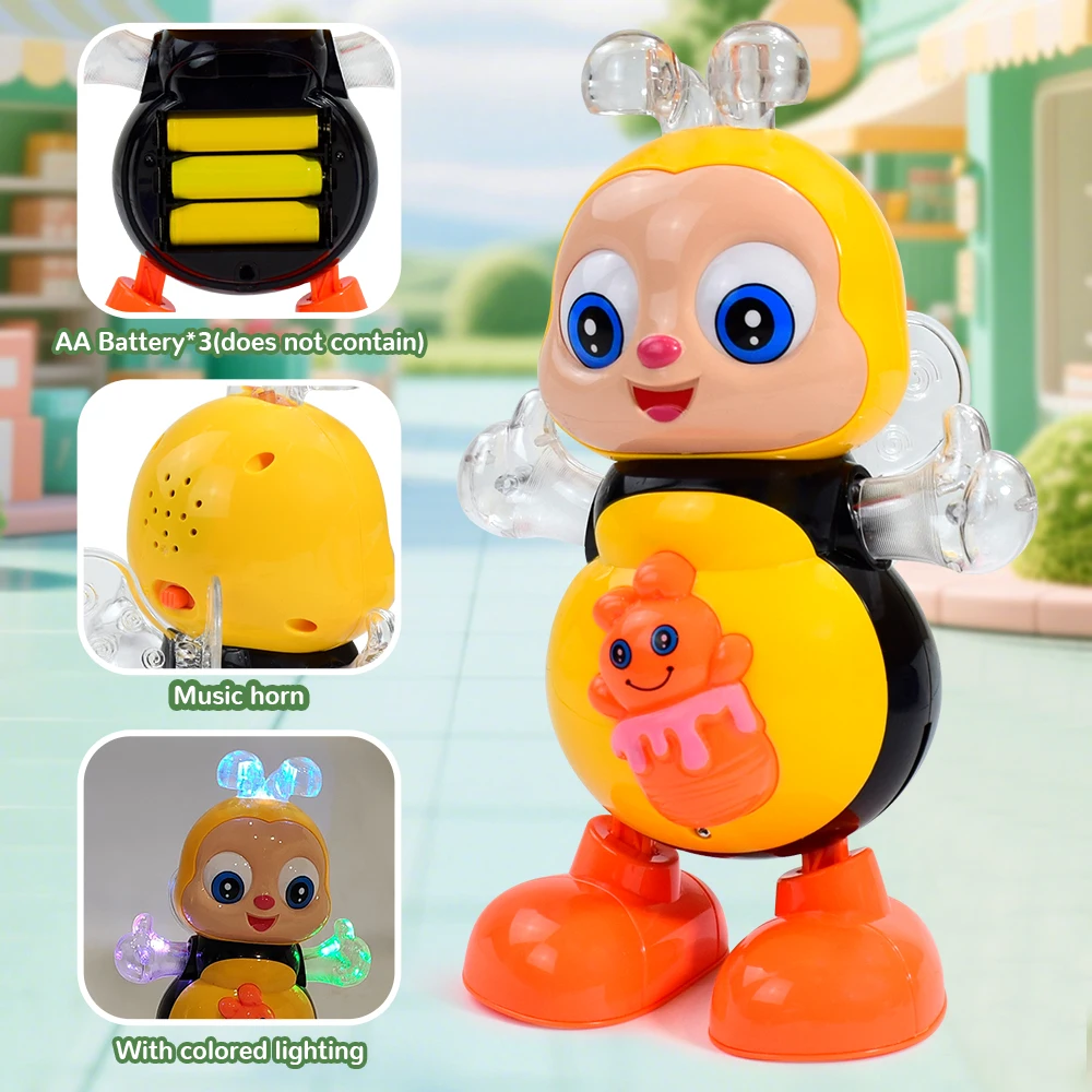 الأطفال الإلكترونية الحيوانات الأليفة لعبة الموسيقى الكرتون لعبة الصوتية الكهربائية ألعاب النحل مع الصوت فلاش الإضاءة الغناء الرقص للفتيات الفتيان الهدايا