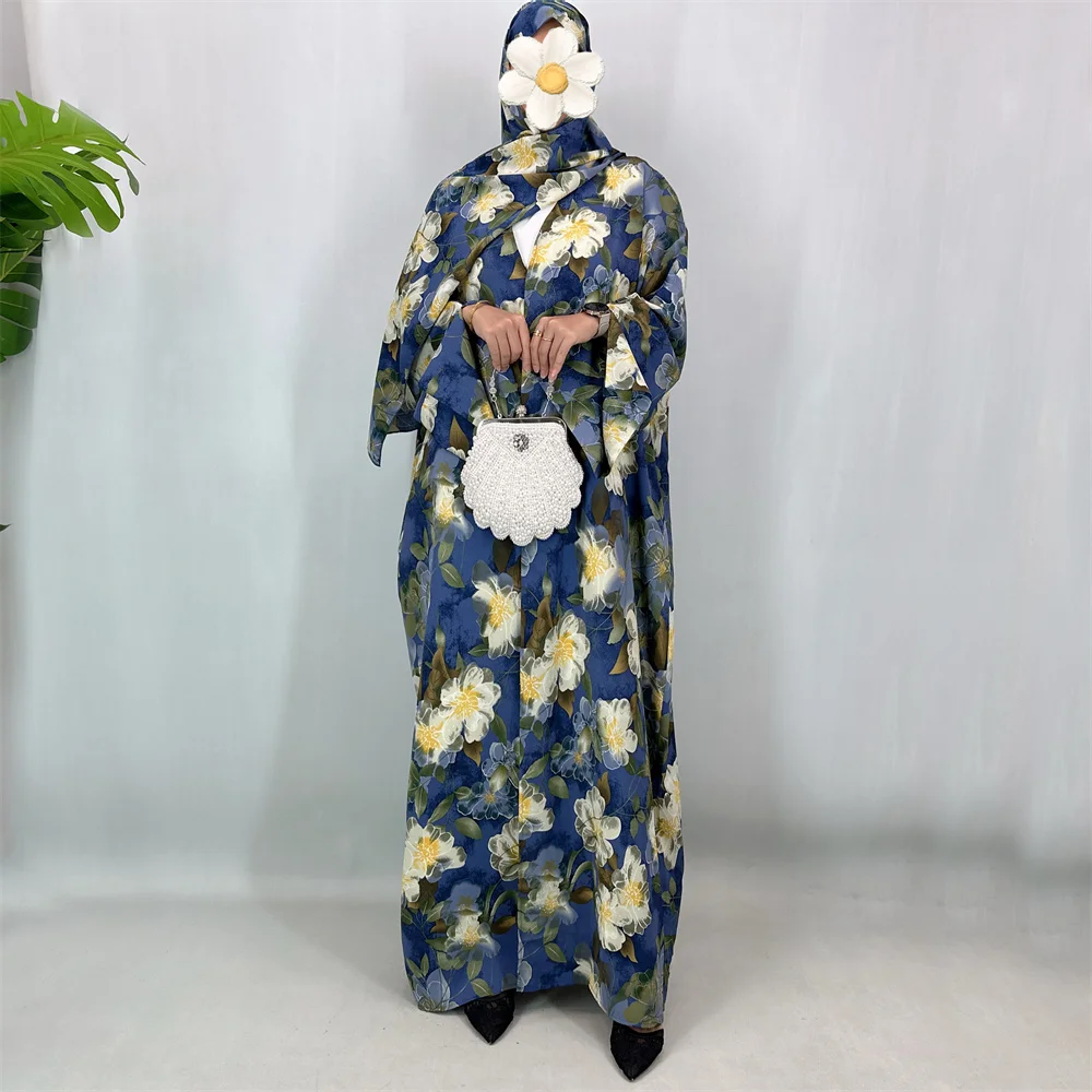 

Новое Дубайское модное летнее женское вечернее платье с большим шарфом, хлопковое свободное женское исламское платье с коротким рукавом макси в африканском стиле, повседневная Абая