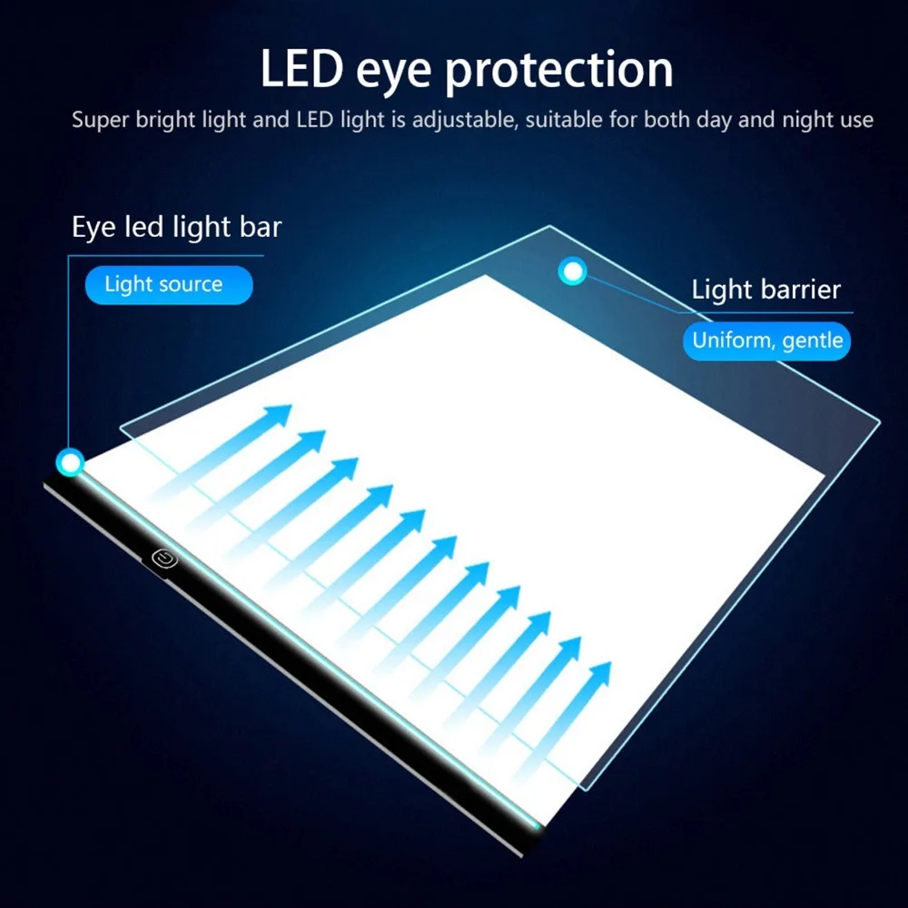 A4 LED Tracing Board Ultra-Thin Low Power Drawing Light Box Three-Level Dimmable Light Pad Draft Reference Tracing