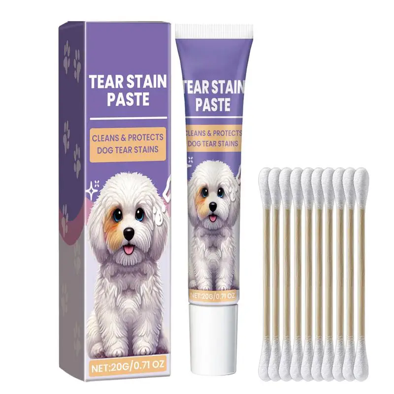 20g Pet Tear Stain Remover Cat And Dog Eye Cleaner Cream Pet Eye Stain Cleaner Ointment Natural Tear Stain Remover Paste