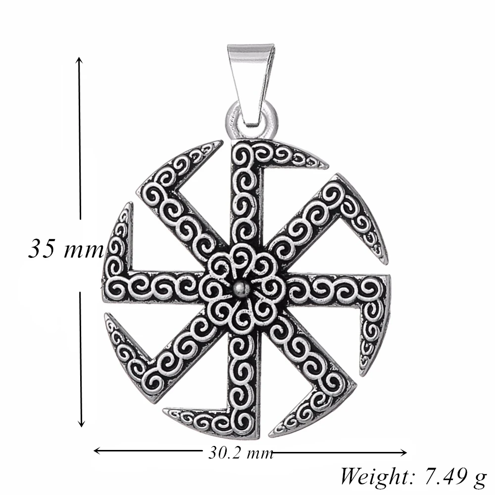 Dawapara Sun Gear Kolovrat Slavic Metal Pendants Paganism Amulet Charms for Necklace DIY Jewelry Making