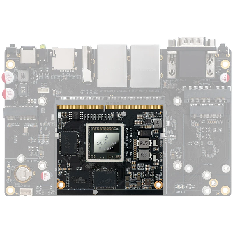 Placa de núcleo Firefly Core-1684JD4 AI SOPHON BM1684 Octa-core A53 Grande memória e alta potência de computação 6 GB/12 GB LPDDR4/LPDDR4X