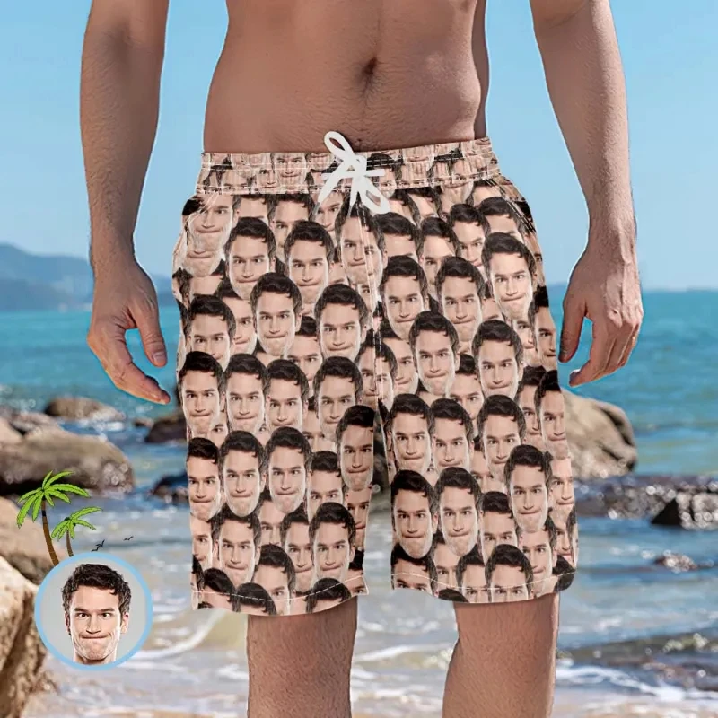 Custom Face Beach Shorts For Men Women Kids Diy Photo Surfing Gym Short Pants 3d Print Funny Shorts