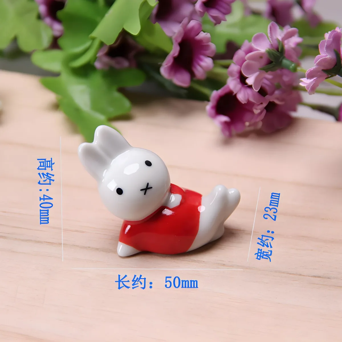 Kawaii Miffy Rabbit Chopstick Holder Pen Holder Cute Cartoon Ceramic Handicraft Lucky Rabbit Desktop Garden Decoration Piece