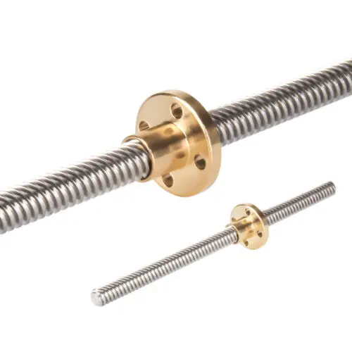 T14 Lead Screw Trapezoidal Rod Diameter 14mm pitch 3mm lead 3mm 6mm with Brass Nut for 3D printer CNC Parts Stainless Steel