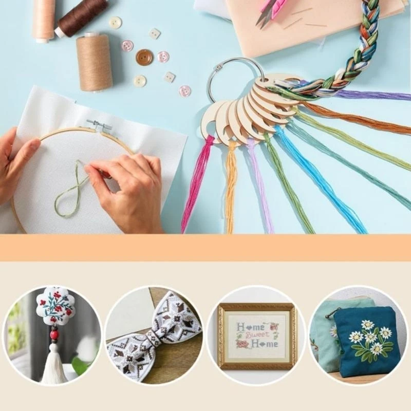 

50 Pcs Oval Thread Drop Floss Drop Stitching Treads Bobbins Organizers for Storing Craft