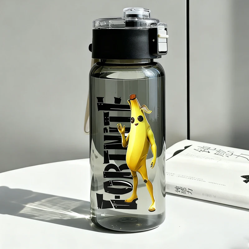 600ML Fortnites sport bouteilles d'eau jeu forteresse nuit grandes tasses d'eau Anime extérieur Transparent bouteille à boire enfants cadeau