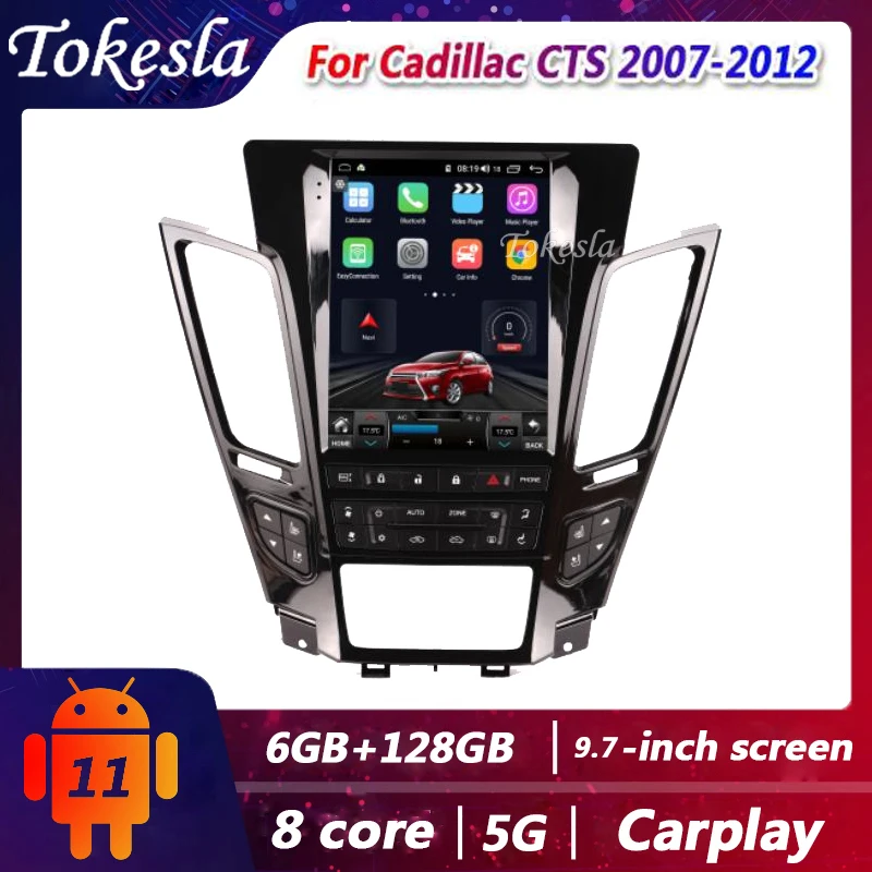 Tokesla Car Radio For Cadillac CTS Tesla 2 din Android 11 Stereo receiver Navigation Systems For Car Touch Screen Car Radios GPS