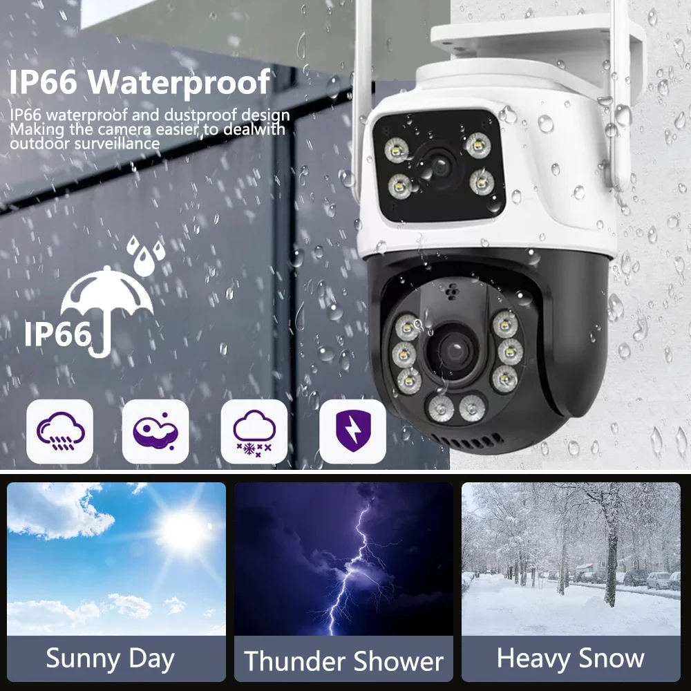 10CH 8MP 4K NVR Security Wifi PTZ Camera CCTV System Home Video Surveillance Kit Auto Track 2-Audio Record Outdoor Ip Camera Set