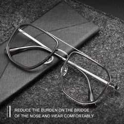 VICKY Fashion New Business Men's Large-rimmed Glasses Can Be Customized Prescription Anti-blue Light Glasses Retro Glasses Frame
