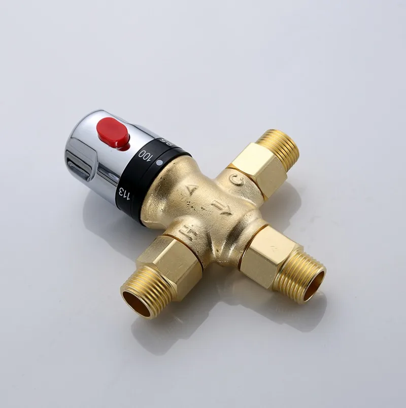 Brass 3‑Way Thermostatic Mixing Valve 1/2