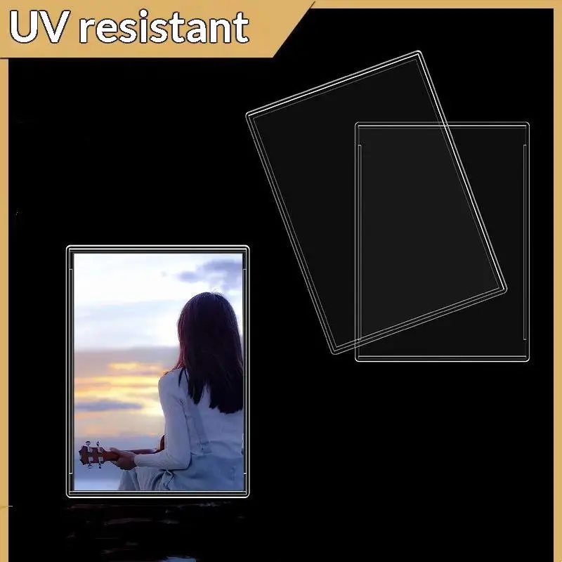 5Pcs Clear Acrylic Snap Card Holder For Gaming Sports Trading Card Idol Photo Display Protective Sleeves Not Magnetic