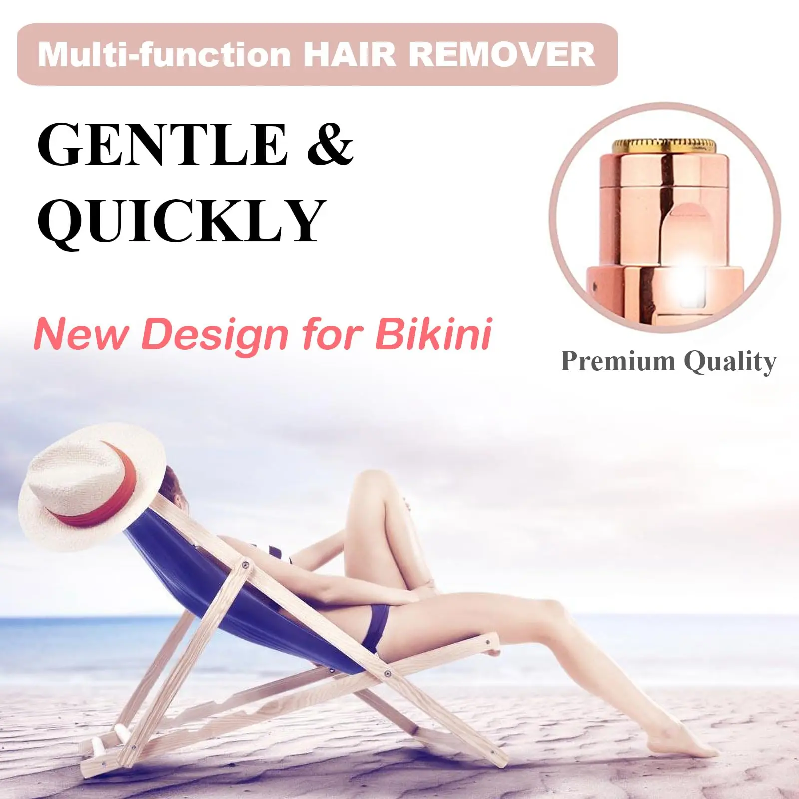 フィニッシングタッチ ヘアリムーバー 女性用電気シェーバー LEDライト付き 瞬時に痛みなくポータブルなリップスティック型脱毛ツール