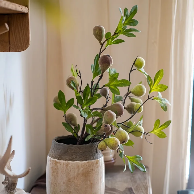 Kunstfeigenzweig mit Früchten, 31,8 cm, perfekt für DIY-Party-Raumdekoration, künstliche Blumen, Hochzeitsdekoration im Innen- und Außenbereich – Detail 2
