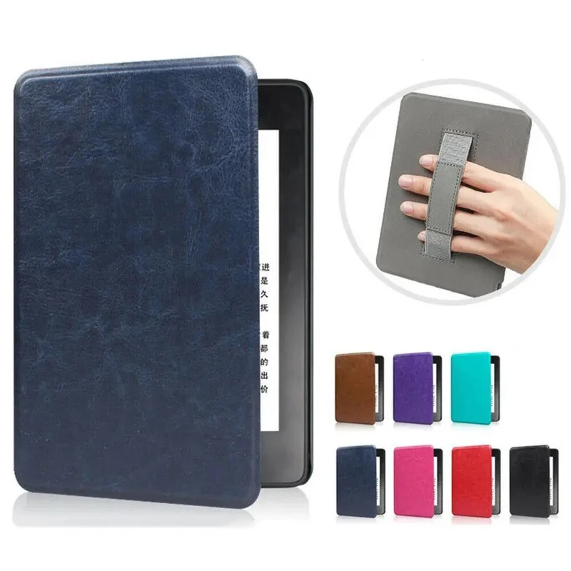 P+ Leather Smart Case Cover w/ Hand Strap For Amazon Kindle 10th Paperwhite 4/3/2/1