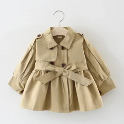 Baby Girls Coats Jackets Casual Fashion Girls Windbreaker for Infant Cotton Trench Outerwear Long Sleeve Baby Girls Clothing