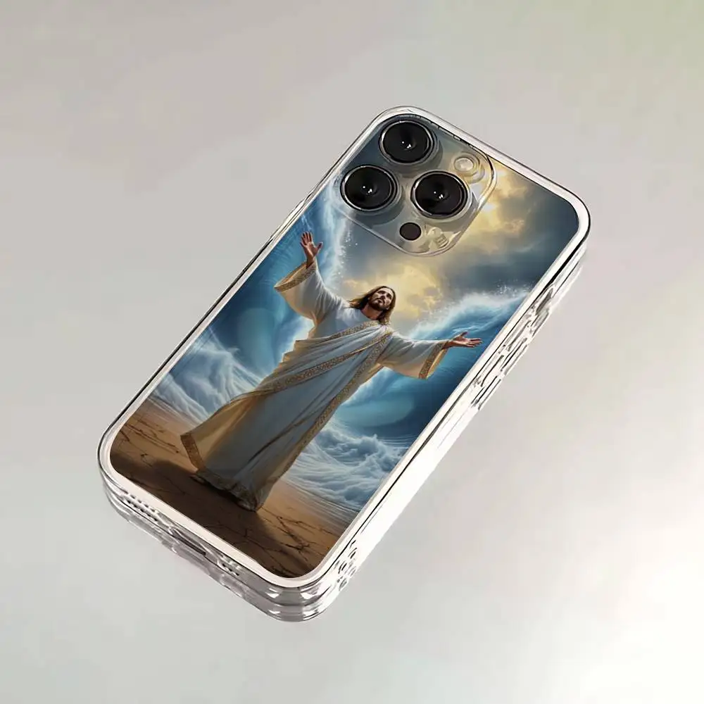 Coque de téléphone fe chrétienne religieuse jésus pour iPhone 16,15,14,13,12,11,17 Pro,Max,Plus,X,XS,XR,SE,Mini couverture souple transparente