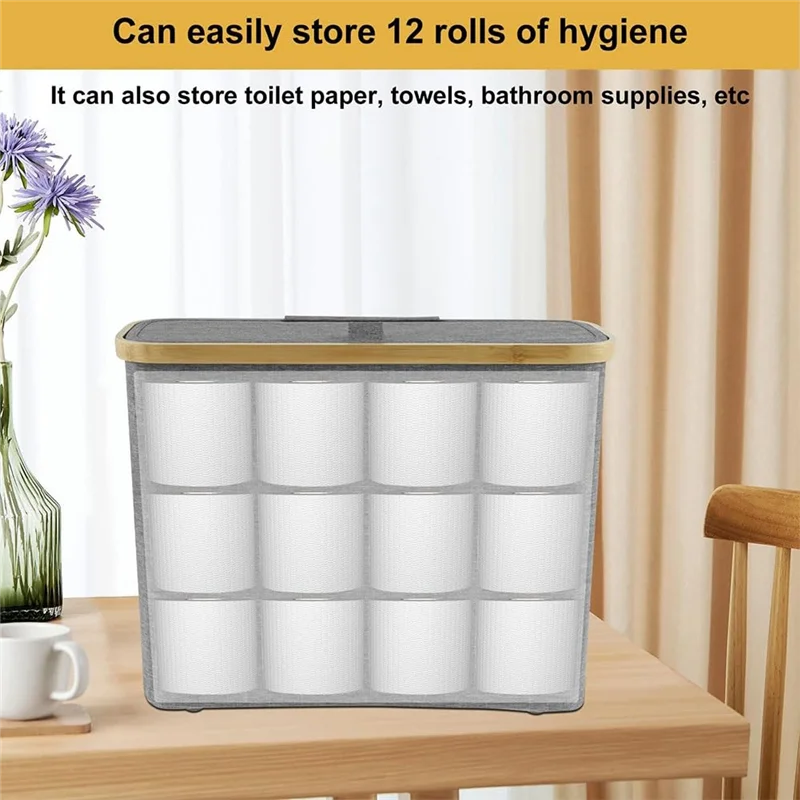 

TFORU-Toilet Paper Bin, Toilet Paper Bin For Bathroom Toilet Paper Storage Bin With Lid, Toilet Paper Organizer Basket