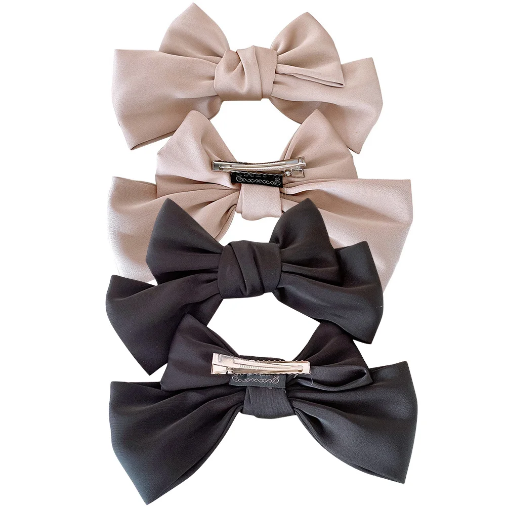 

Bow Hairpin Clip Fabric Barrettes for Girls Women 2 Pairs Hair Bows Accessories Shiny Daily Styling Wedding Party Gifts