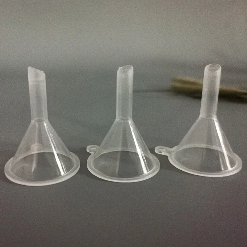 10Pcs Mini Funnels Plastic Small Suit for Essential Oil Bottles Empty Lipgloss Tube Perfume