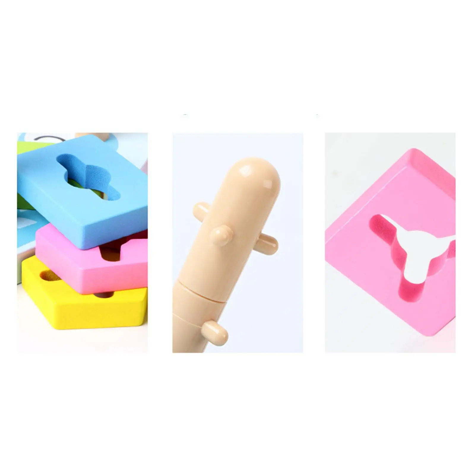 Wood Geometric Shape Matching Blocks Color Cognitive for Baby Birthday Gifts
