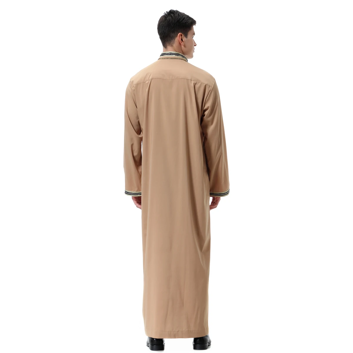 มุสลิม Robe Men Jubba Thobe ซาอุดีอาระเบีย Kaftan Musulman Abaya หลวมสบายๆเสื้อผ้าอิสลาม Djellaba Dishdasha ชุด Eid Thoub