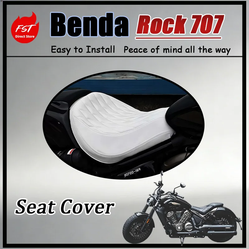 FOR Benda Rock707 Retro Diamond Quilted Seat Cover Protective Wear-resistant Waterproof PU Leather Non-destructive Seat Cover