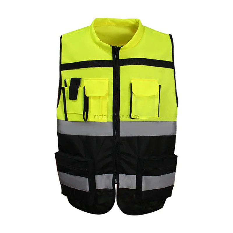 Safety Vest for Men with Multi Pockets Hi Vis Building Construction Work Vest Workwear Two Tone Reflective Vest