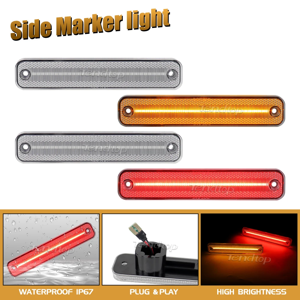 

LED Side Marker Turn Signal Light LED Blinker Light Indicator Fender For Ford Bronco 1978-1979 Econoline Van 1975-1991