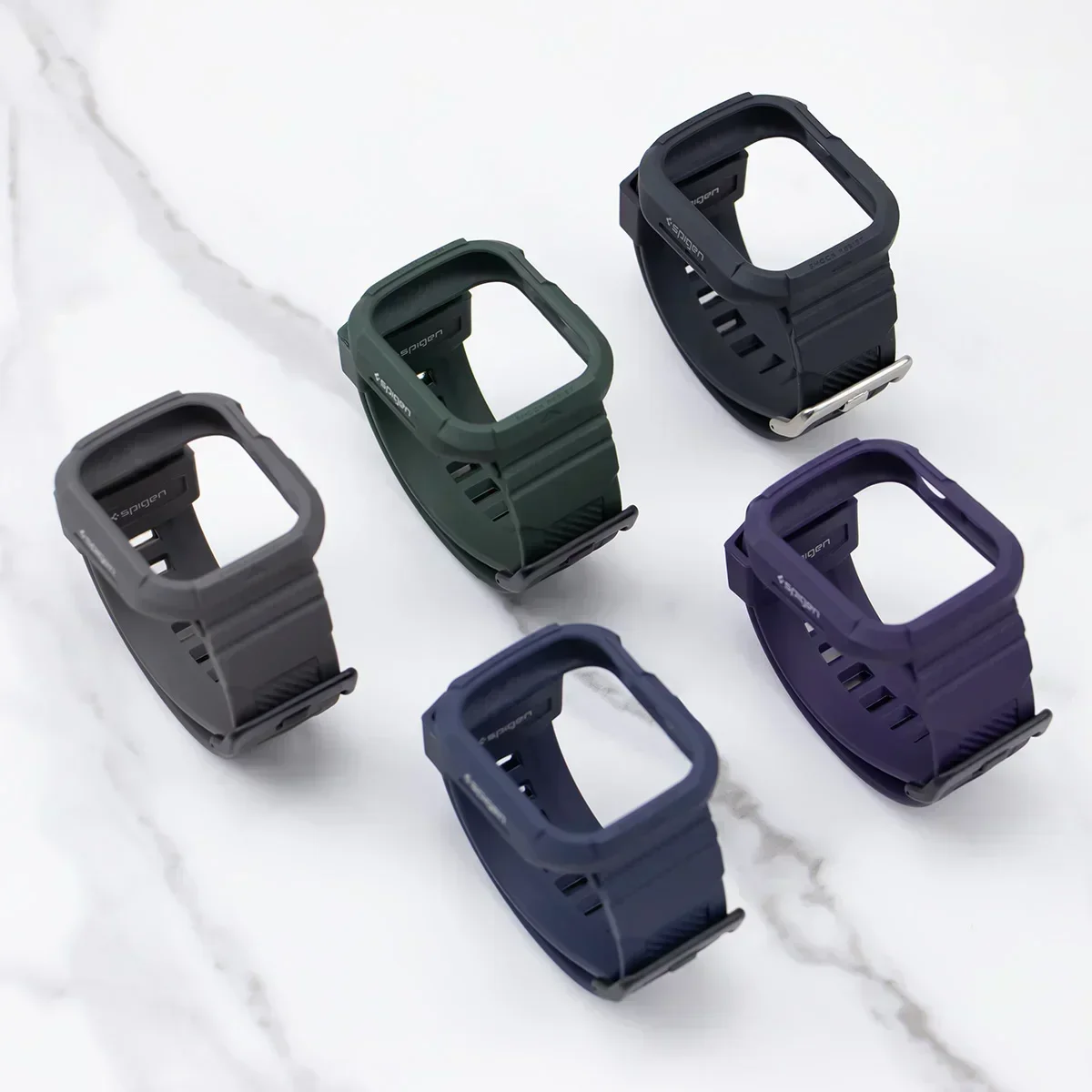 Rugged Armor Pro Designed for Apple Watch Ultra 2 Rubber Case with Band Series 9/8/SE2/7/6/SE/5/4 45mm/44mm 41mm 40mm