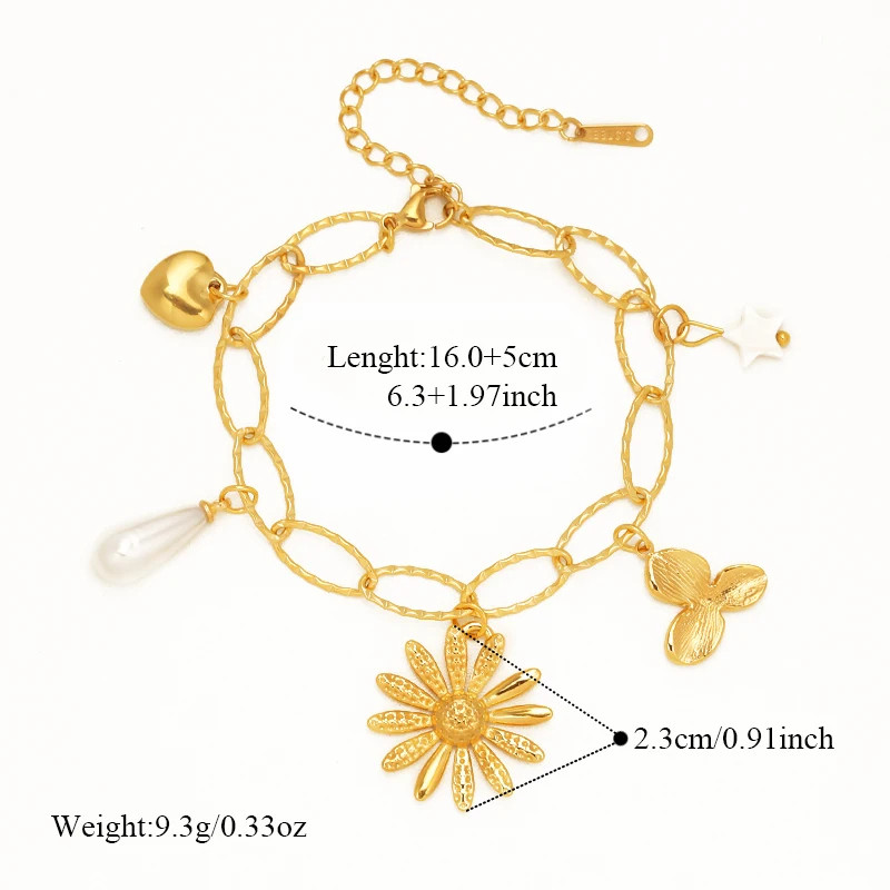 EILIECK 316L Edelstahl Seestern-Muschel-Charm-Armband für Damen, Trendiges Strand-Stil-Kordelarmband, Wasserdichter Schmuck, Geschenk – Detail 12