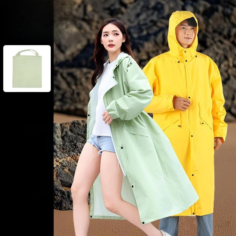 

Fashionable Light Weight Korean Style Raincoat Spring Autumn Unisex Long Hiking Rain Poncho Women's Design All Weather Protec...
