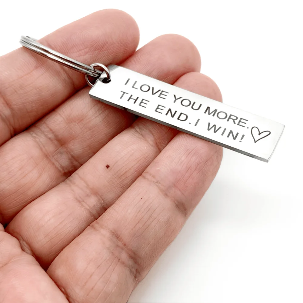 1pc Valentine’s Day Gifts For Him Her I Love You More The End I Win Keychain Couple Gifts For Boyfriend Girlfriend Husband Wife