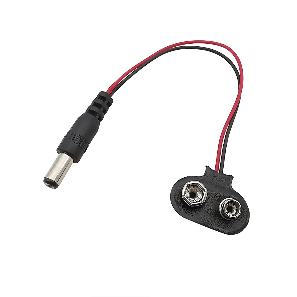 20/10/5Pcs T Type 9V DC Battery Snap Power Connector Cable Plug Clip Barrel Jack Connector Adapter for Arduino Uno R3 DIY T Type