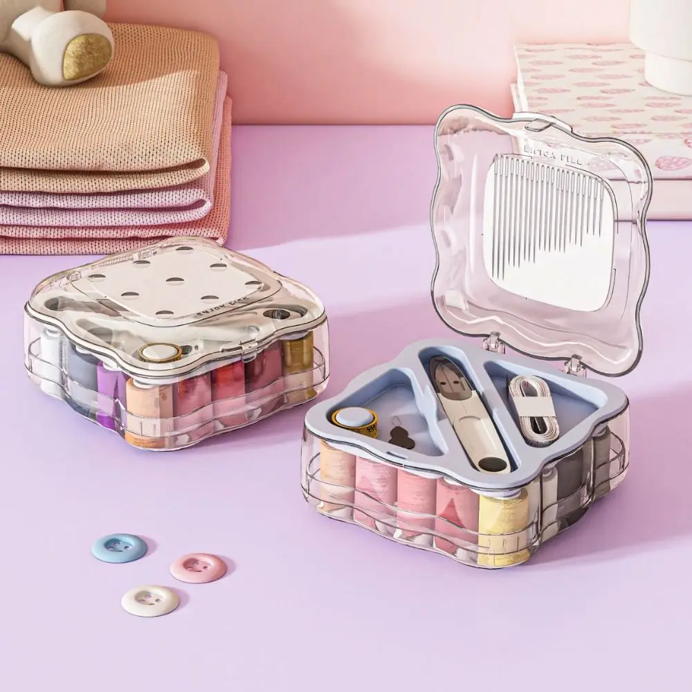 

Portable Mini Sewing Box Set Multi-functional Professional Magnetic Needle Thread Box Thimble Measuring Tape Home Sewing Box