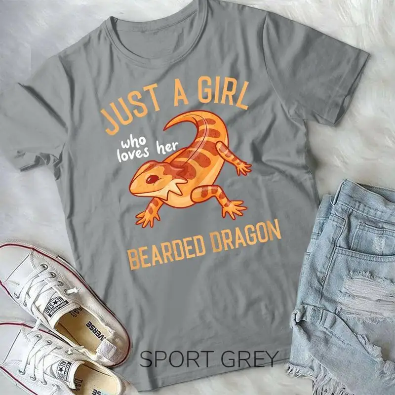 

Молодежная футболка унисекс с бородатым драконом и ящерицей Just a Girl