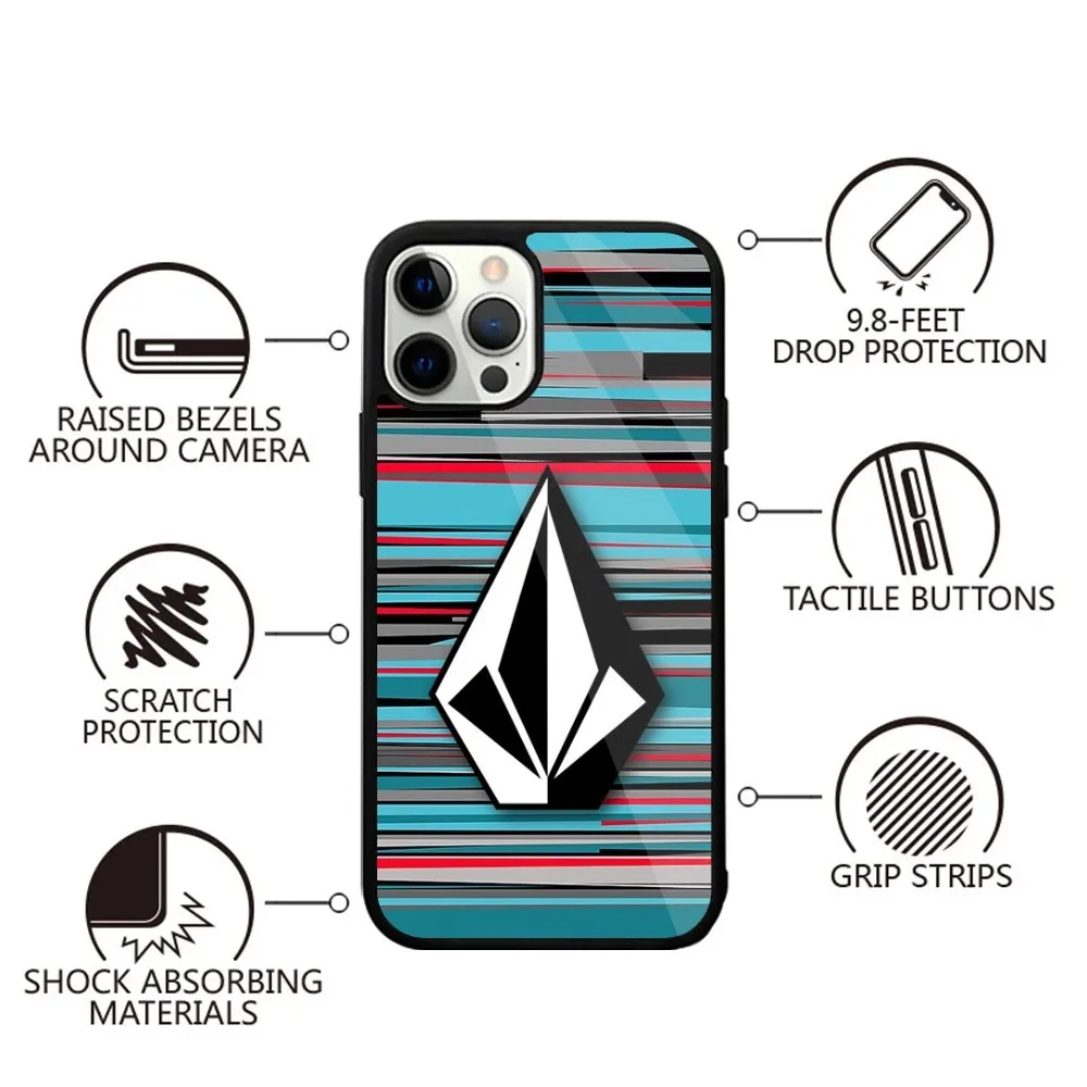 Fashion V-Volcom Sport Style Phone Case Strong Magnetic For IPhone15,14,13,Pro,Max,Plus,11,12,Mini For Magsafe Wireless Charging